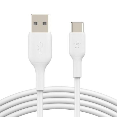 Belkin 6.6ft USB-C Cable, Boost Charge USB-C to USB Cable, USB Type-C Cable, Compatible with Samsung Galaxy S23, S23+, Note20, Pixel 6, Pixel 7, iPad Pro, Nintendo Switch and More - White
