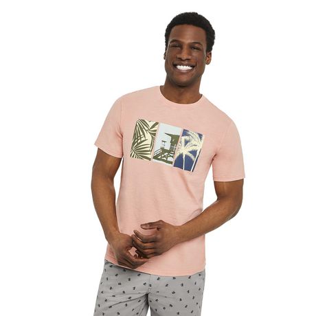 George Men's Short Sleeve Graphic Tee Coral M