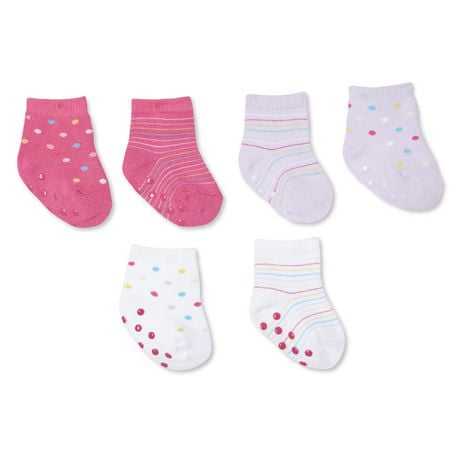 George Baby Girls' Ankle Socks 6-Pack, • 0-12 months, Shoe size 0-3 <br>• 12-24 months, Shoe size 2-5 <br>• 24-36 months, Shoe size 5-8<br>• 36 months & up, Shoe size 8-11