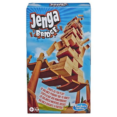 Jenga Bridge avec blocs de bois à empiler, tour instable, jeu pour enfants, à partir de 8 ans