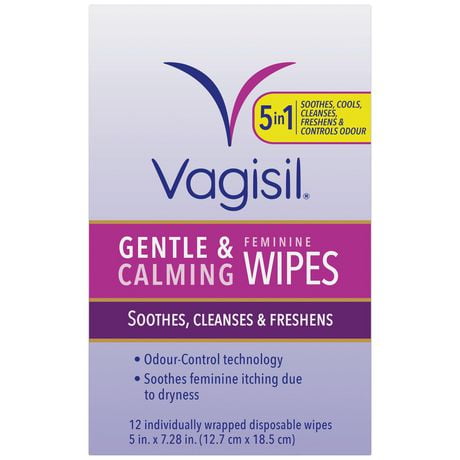 Vagisil® Gentle & Calming Feminine Wipes, 12 Flushable wipes