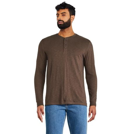 George Men S Long Sleeve Slub Henley Walmart Canada   6000206695163 