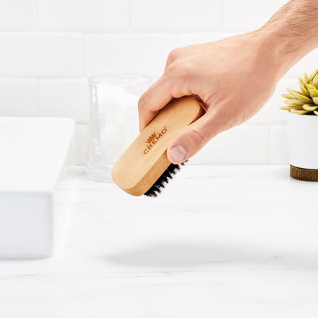 beard boar bristle groom facial brush handle shape length any wood hair cremo