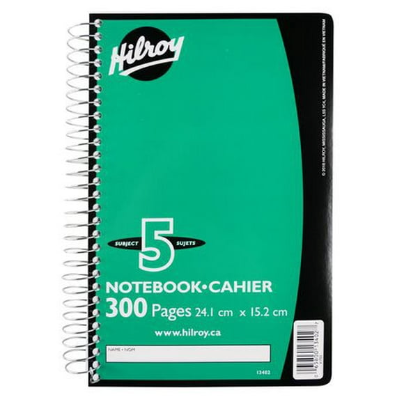 Hilroy 5-Subject 300pg Notebook, 5-Subject ruled Notebook
