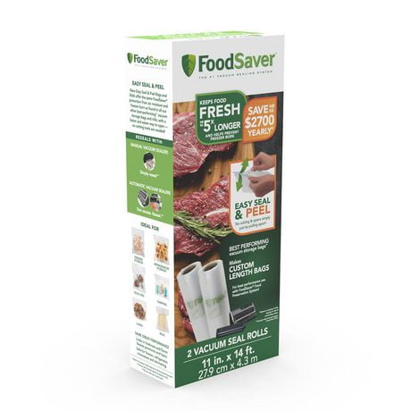 FoodSaver 11" x 14' Easy Seal & Peel Vacuum Seal Rolls