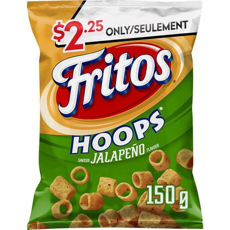 Fritos Hoops Jalapeño Corn Chips, 150g