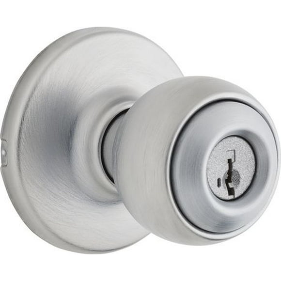 Essentials by Weiser Ball Entry Knob in Satin Chrome, Simple and Durable