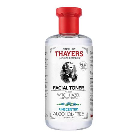 THAYERS Unscented Facial Toner Alcohol-Free Witch Hazel Aloe Vera Formula 355mL, Alcohol-Free Facial Toner