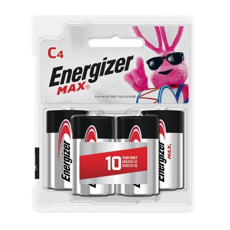 Energizer MAX Alkaline C Batteries, 4 Pack, Pack of 4 batteries