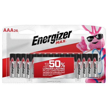 Energizer MAX Alkaline AAA Batteries, 26 Pack, Pack of 26 batteries