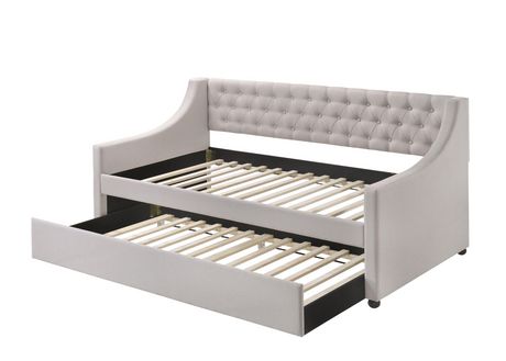 ACME Lianna Daybed & Trundle (Twin Size) in Fog Fabric | Walmart Canada