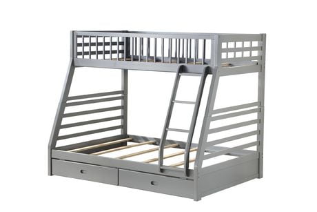 ACME Jason - Twin/Full Bunk Bed w/2 Drw in Gray | Walmart Canada