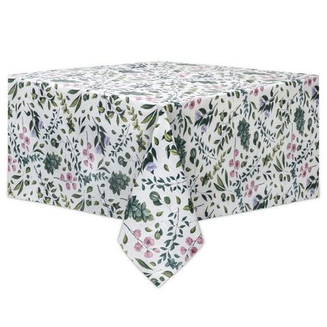 Mainstays PEVA Floral tablecloth, 100% polyester, non-woven flannel backing