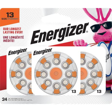 Energizer Ez Turn & Lock Size 13, 24-Pack, Orange, Pack of 24 batteries