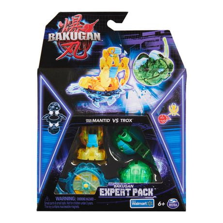 Bakugan Expert 2-Pack, Special Attack Mantid and Trox, Customizable Spinning Action Figures and Trading Cards, Kids Toys for Boys and Girls 6 and up