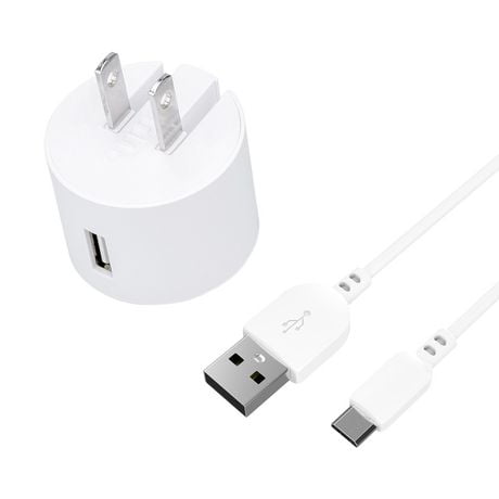 onn. 2.4 Amp USB Wall Charging Kit with 3 FT. Micro-USB to USB Cable, Foldable Plug