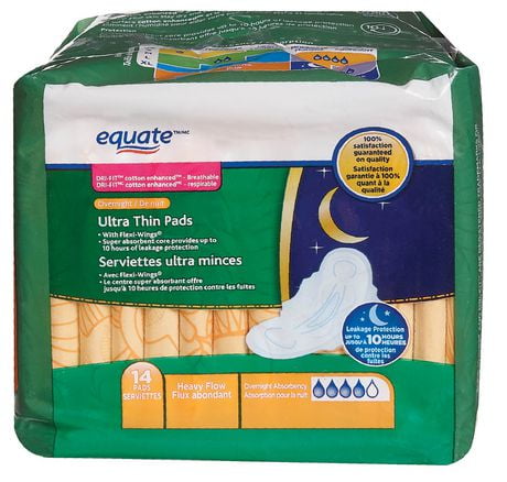 pads equate absorbency overnight thin ultra