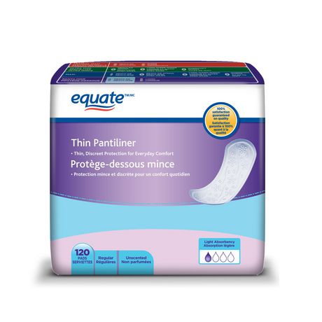 Equate Light Absorbency Thin Pantiliners | Walmart Canada