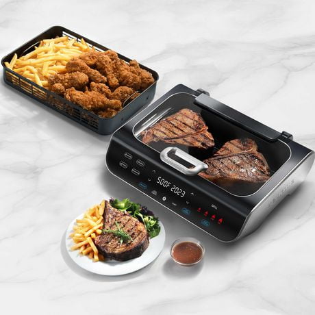 Gourmia FoodStation™ Smokeless Grill & Air Fryer with 5 Functions, GGA2100, Air Fryer/Grill