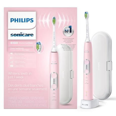 Philips Sonicare ProtectiveClean 6100 Brosse à dents électrique, 3 modes, 3 intensités, Noir, HX6870/41