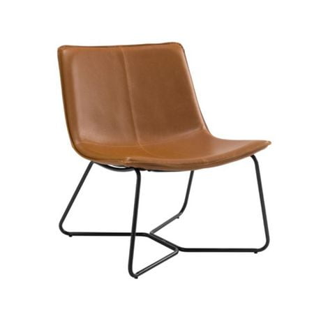 Plata Décor Slope Chair in Tan PU Lounge Chair for Living Room