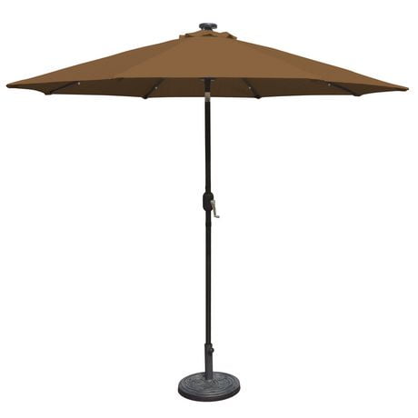 Island Umbrella 9 Ft Solar Led Auto Tilt Stone Olefin Patio Island Umbrella 9 Ft Solar Led Auto Tilt Stone Olefin Patio