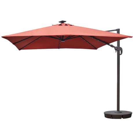 Island Umbrella Santorini Ii Fiesta 10 Ft Square Cantilever Solar Terra Cotta Sunbrella Acrylic Patio Umbrella Walmart Canada