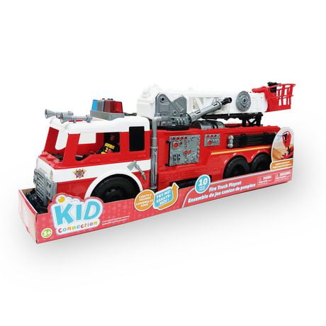 Kid Connection Fire Truck Play Set, 10 Pieces, Light & Sound