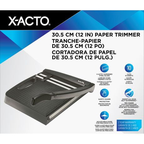 X-Acto 12 pouces à base Guillotine coupe-papier en plastique avec poignée de transport