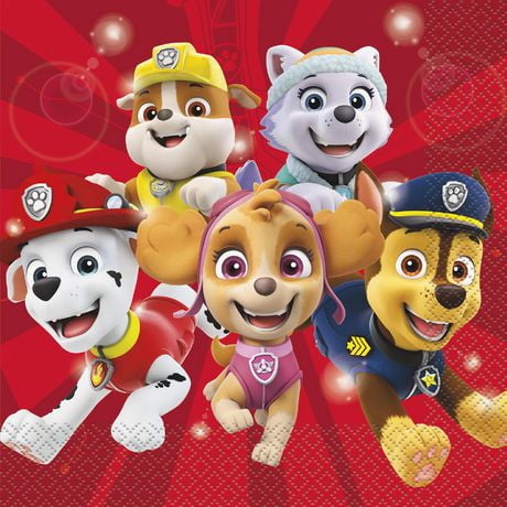 Paw Patrol Lunch Napkins, 16CT, 2 ply, Each measures 6.5" x 6.5" folded