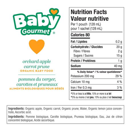 Baby Gourmet Pommes Du Verger Carottes Et Pruneaux Aliments Biologique Pour Bebes Walmart Canada