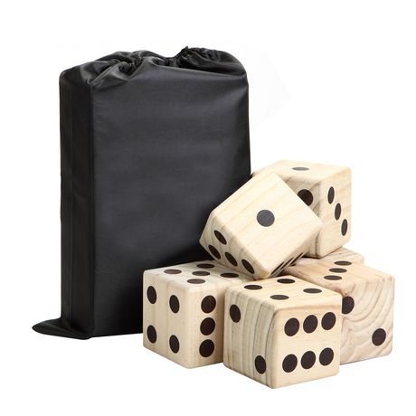 Hathaway High Roller Yard Dice Set with 6 X 3.5-in Wooden Dice And ...