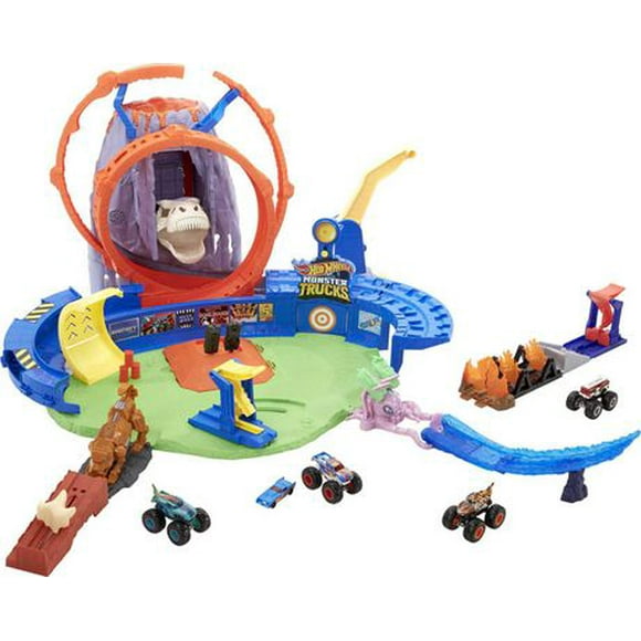 Hot Wheels Monster Trucks T-Rex Volcano Arena Playset