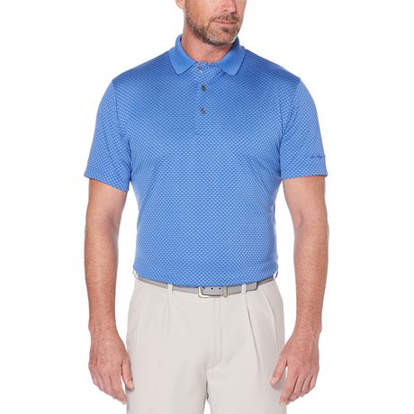 Ben Hogan Performance Men's Birdseye Argyle Jacquard short Sleeve Polo ...