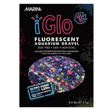 Gravier galactique fluorescent iGlo Marina, multicolore, 2 kg (4,4 lb) Gravier pour aquarium