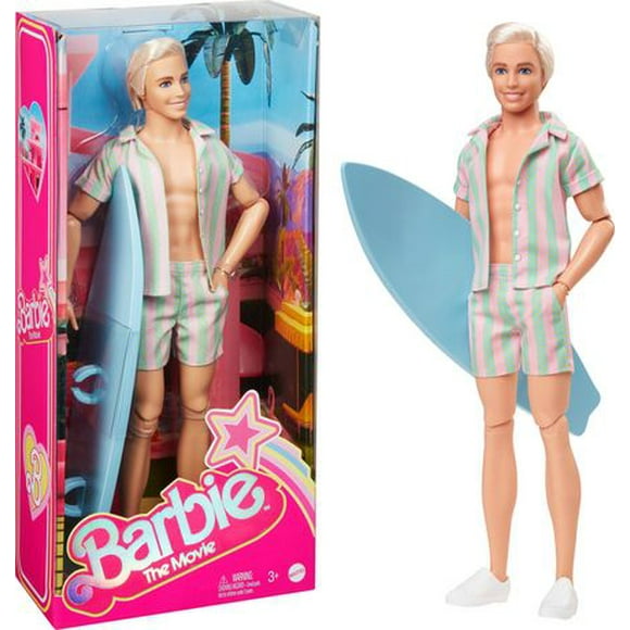Barbie – Film – Ken – Poupée, tenue de plage à rayures pastel Âges 3+
