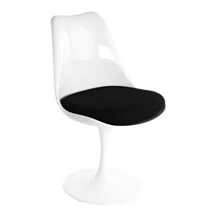 Heavenly White Tulip Armless Chair with Cushion