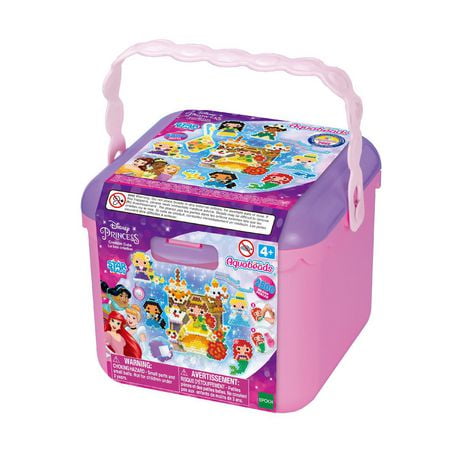 Aquabeads Cube de Création - Princesse Disney, Kit Complet de Perles d'Art et d'Artisanat pour Enfants, Plus de 2 500 Perles et Présentoir pour Créer Belle, Ariel, Tiana, Raiponce et Plus Encore