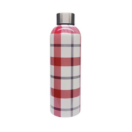 Holiday Time 17oz Stainless steel double wall water bottle Tartan