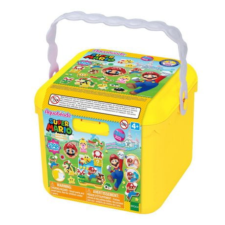 Aquabeads Cube de Création - Super Mario, Kit Complet de Perles d'Art et d'Artisanat pour Enfants, Plus de 2 500 Perles et Présentoir pour Créer Mario, Luigi, Princess Peach et Plus