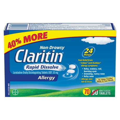 Claritin Rapid Dissolve Allergy Medicine, 24-Hour Non-Drowsy Relief ...