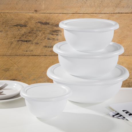 White Disposable Plastic Bowls with Lids | Pony Packaging