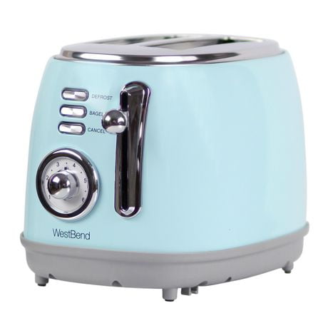 West Bend 2-Slice Stainless Steel Retro-Style Toaster, Blue