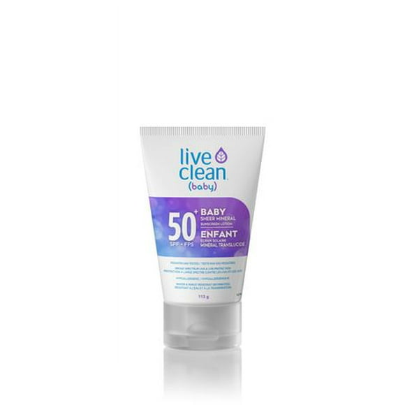 Live Clean Baby Sheer Mineral Sunscreen Lotion SPF 50+, 113 g