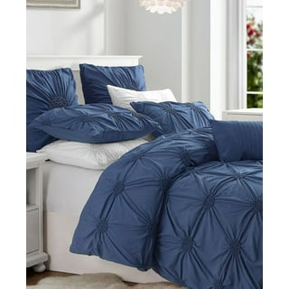 Housse de couette 220x240 + 2 taies - Pur coton 57 fils - Flora - Bleu -  Kiabi - 34.90€