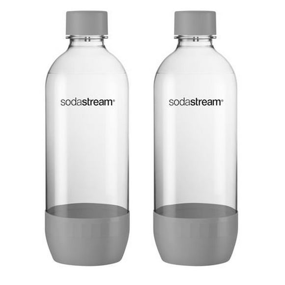 SodaStream 1L 2PK Grey Carbonating Bottle, Hand wash only
