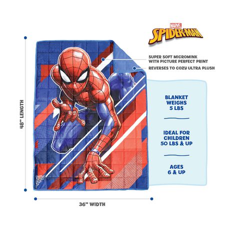 Marvel Spiderman Kids Weighted Blanket - 5lbs | Walmart Canada
