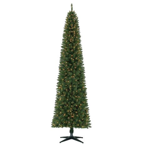 Holiday Time 9' Dawson Pencil Pine Christmas Tree With Clear Lights | Walmart Canada