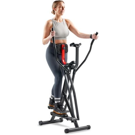 Sunny Health & Fitness Smart Air Walk Cross Trainer Elliptical Machine Glider w/Performance LCD Monitor, Low-Impact, 30 Inch Stride and Exclusive SunnyFit App Bluetooth Connectivity - SF-E902SMART