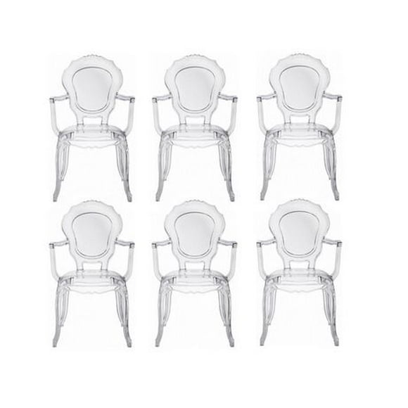 Heavenly Collection Clear Plastic Arm Chair
